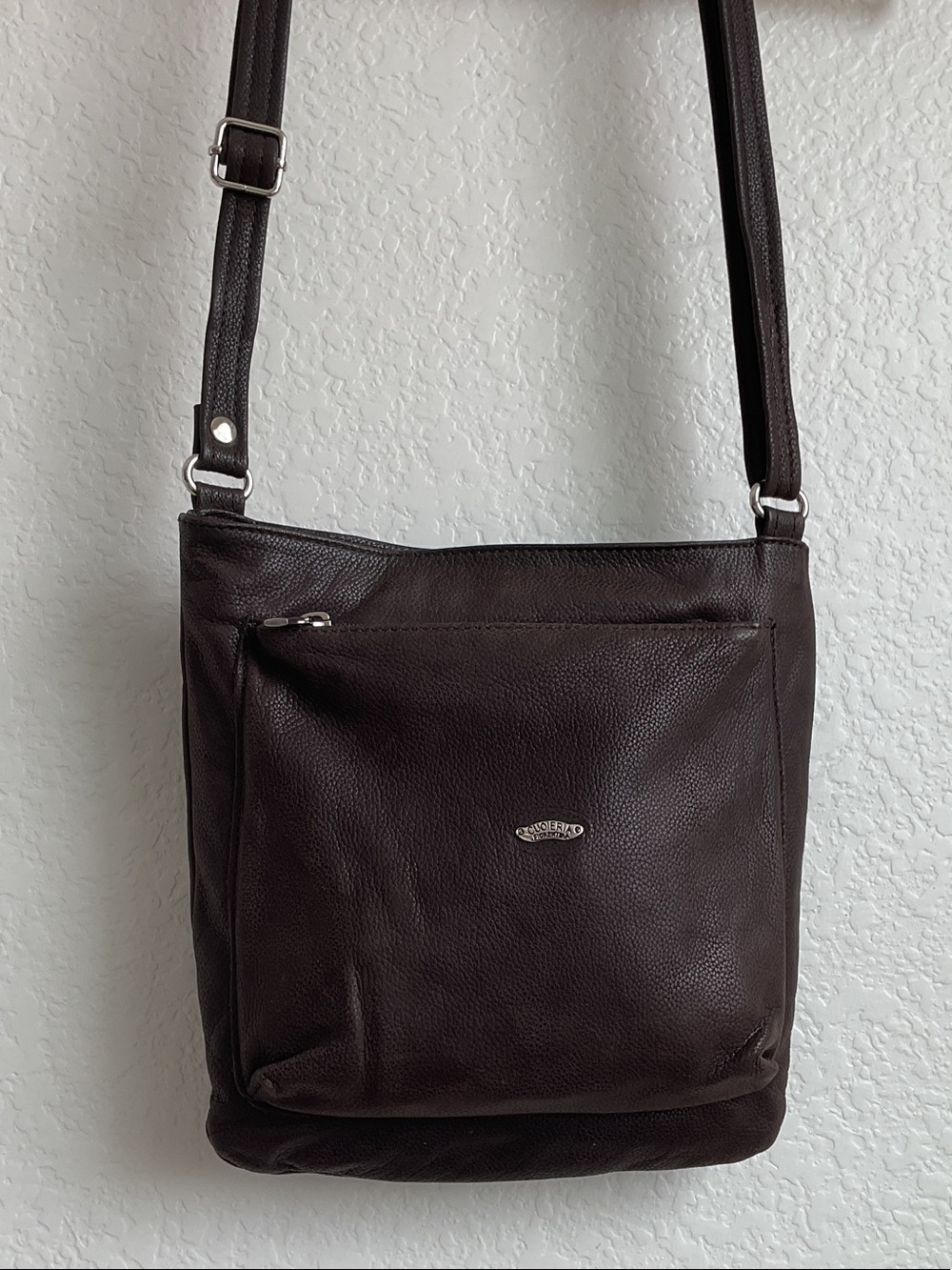CUOIERIA FIORENTINA Dark Brown Leather Crossbody Bag - Classic Everyday Carry - Picture 1 of 16